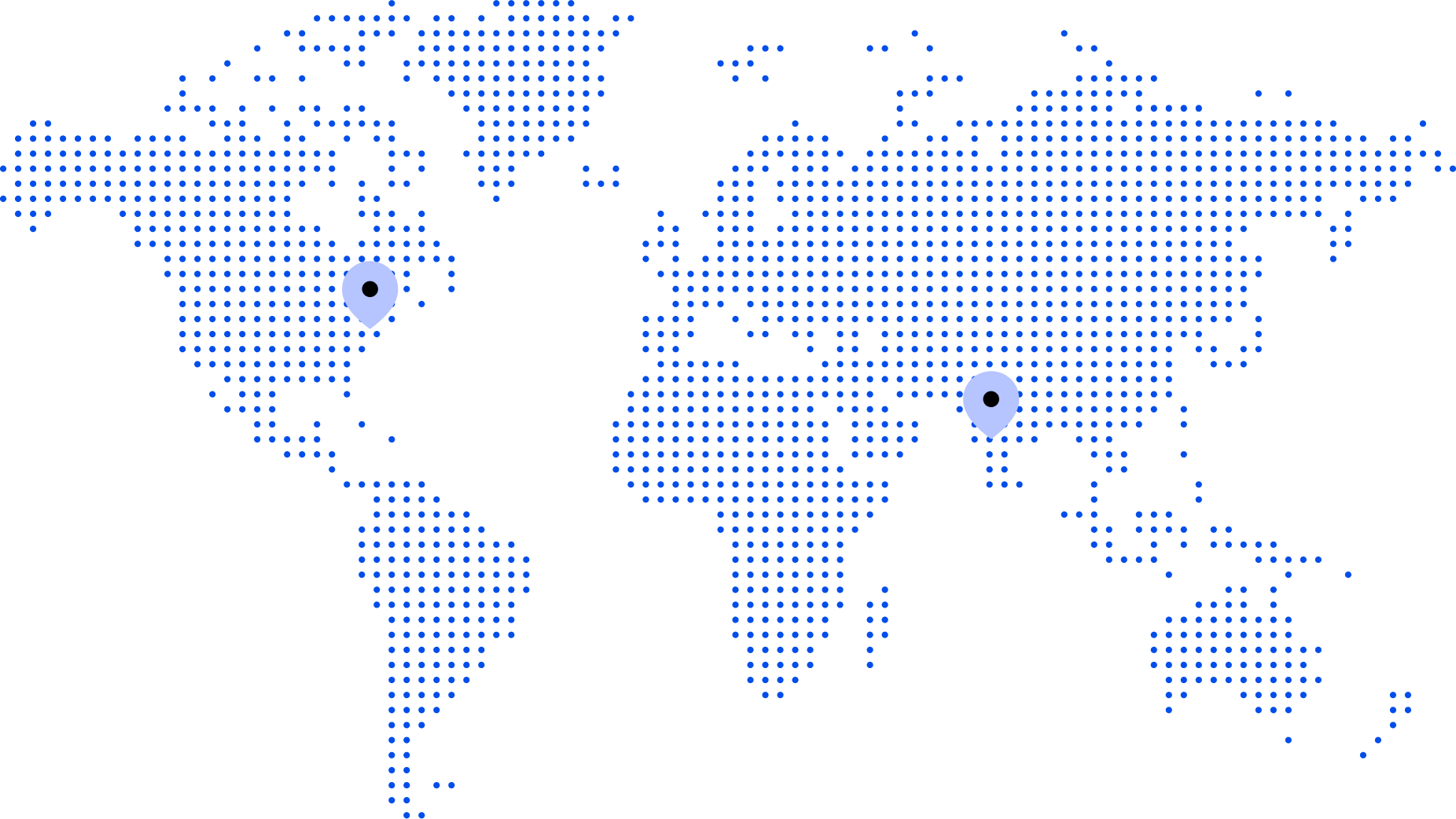 World map showing office locations