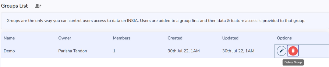 Delete Group